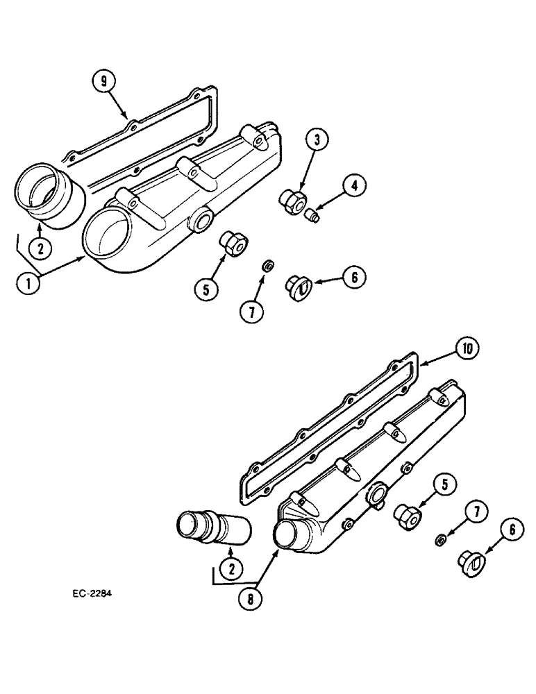 Схема запчастей Case IH 633 - (2-40) - MANIFOLD, INTAKE (02) - ENGINE