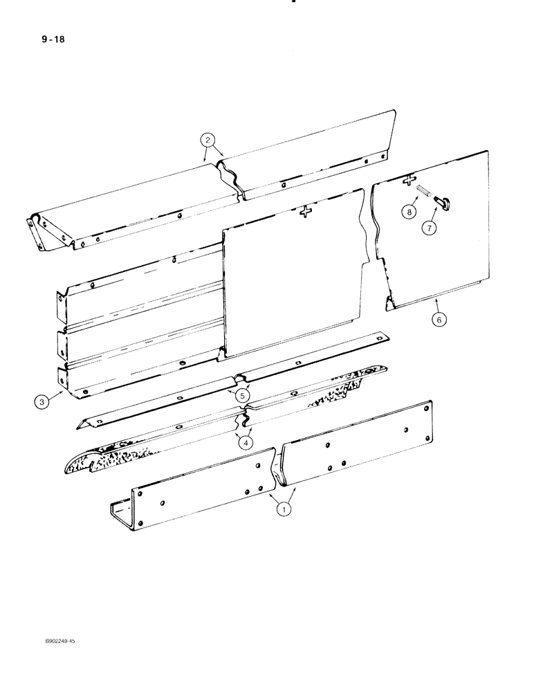 Схема запчастей Case IH 540 - (9-018) - SPREADER BOX, FRONT, MODELS 540 AND 550 ONLY (09) - CHASSIS/ATTACHMENTS