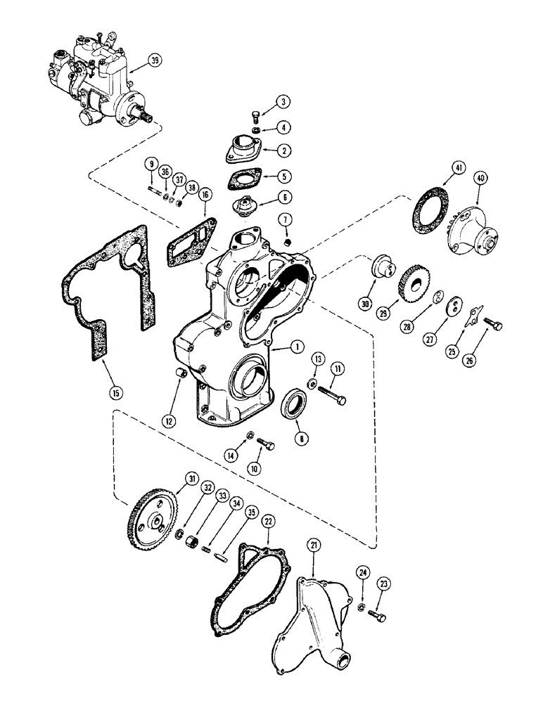 Схема запчастей Case IH 1255 - (024) - FUEL INJECTION PUMP AND DRIVE, 188 DIESEL ENGINE (10) - ENGINE