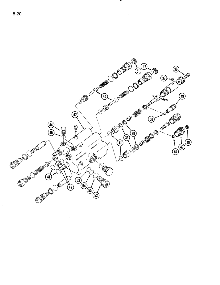 Схема запчастей Case IH 5000 - (8-20) - HYDRAULIC CONTROL VALVE, CESSNA (08) - HYDRAULICS