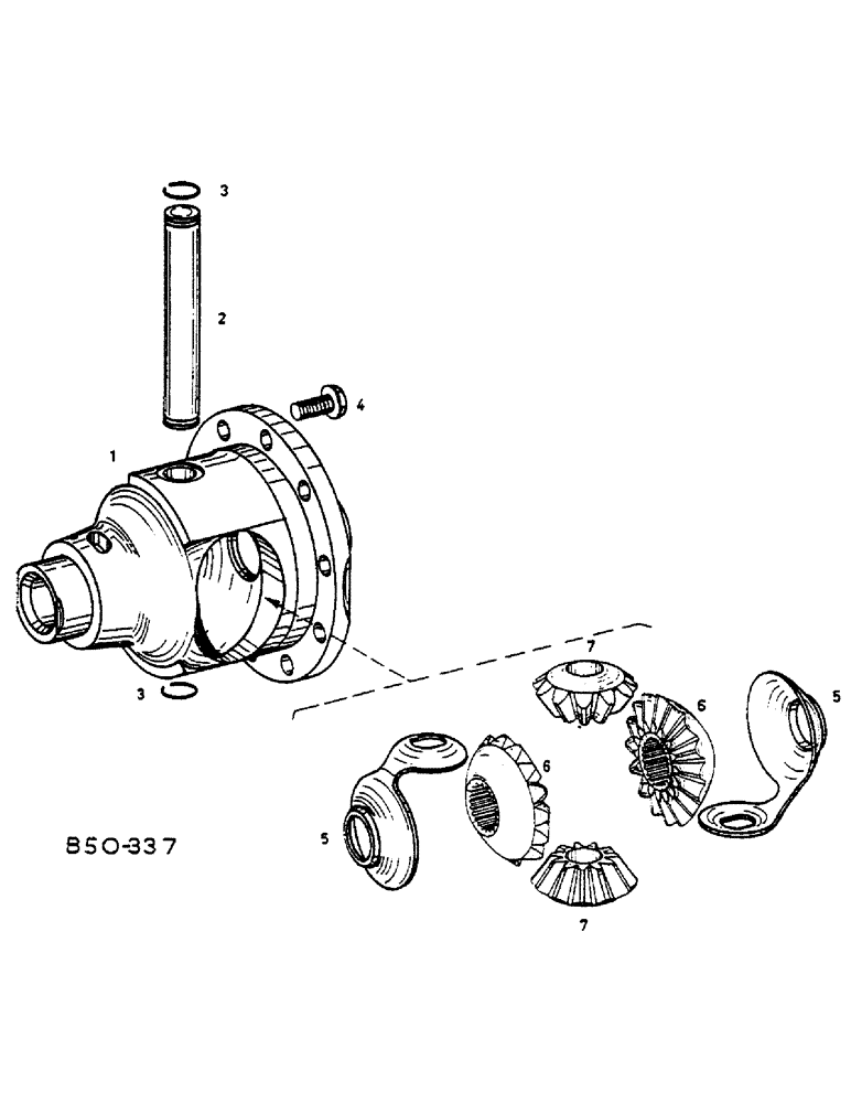 Схема запчастей Case IH HYDRO 84 - (07-195) - DIFFERENTIAL, 4-WHEEL DRIVE, Z F 4-WHEEL DRIVE (04) - Drive Train