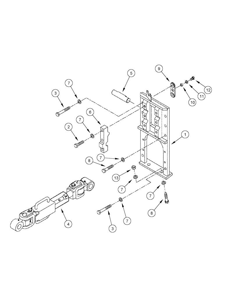 Схема запчастей Case IH STX325 - (09-04) - THREE POINT HITCH - UPPER LINK, WITH POWER TAKEOFF (09) - CHASSIS