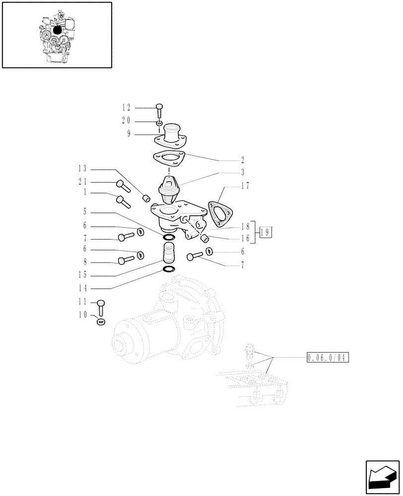 Схема запчастей Case IH JX80 - (0.32.6/02) - (VAR.319-747) TTF ENGINE TIER2 - THERMOSTAT AND RELATED PARTS (01) - ENGINE