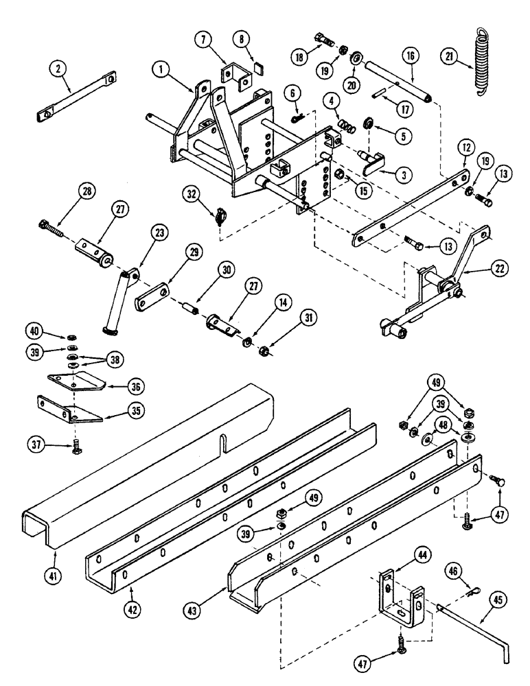 Схема запчастей Case IH 54FRS - (28) - MAIN FRAME, 54 FRS SNOW THROWER 