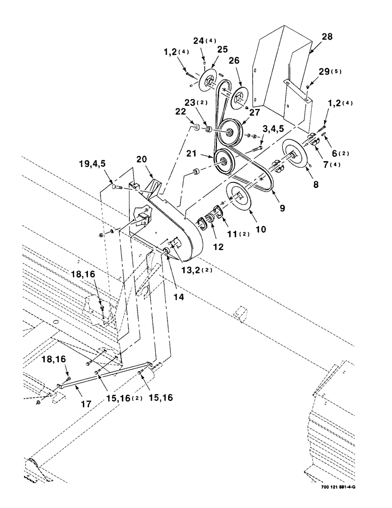 Схема запчастей Case IH 8230 - (5-18) - 30 FOOT DRAPER DRIVE ASSEMBLY, RIGHT, SERIAL NUMBER CFH0066008 AND LATER (58) - ATTACHMENTS/HEADERS