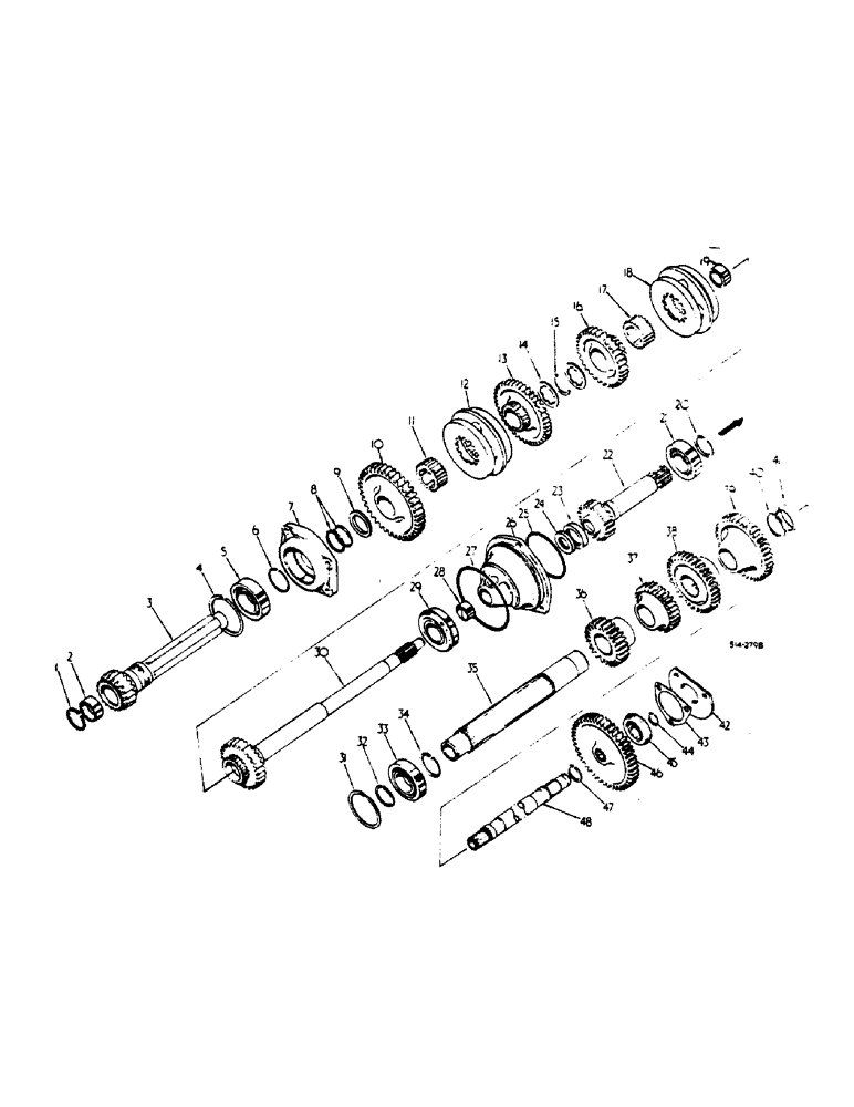 Схема запчастей Case IH 485 - (00B22) - SPEED TRANSMISSION - IN CLUTCH HOUSING - (04) - Drive Train