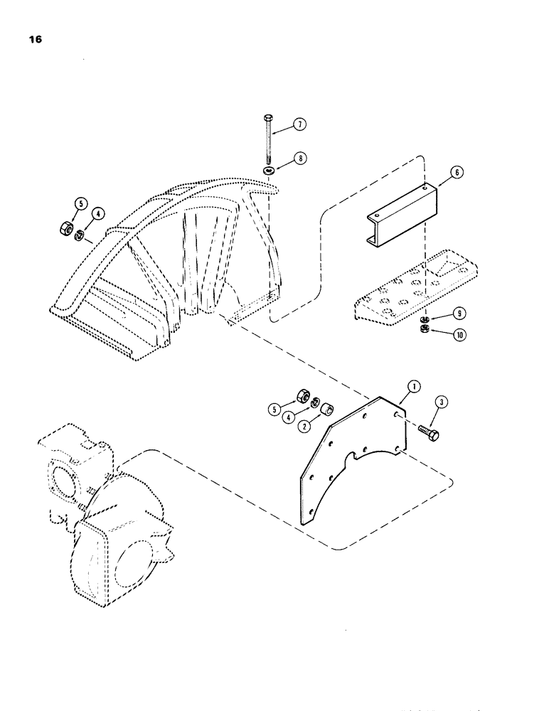 Схема запчастей Case IH 990 - (16) - FENDER SUPPORTS, 990 ROW CROP TRACTOR (09) - CHASSIS