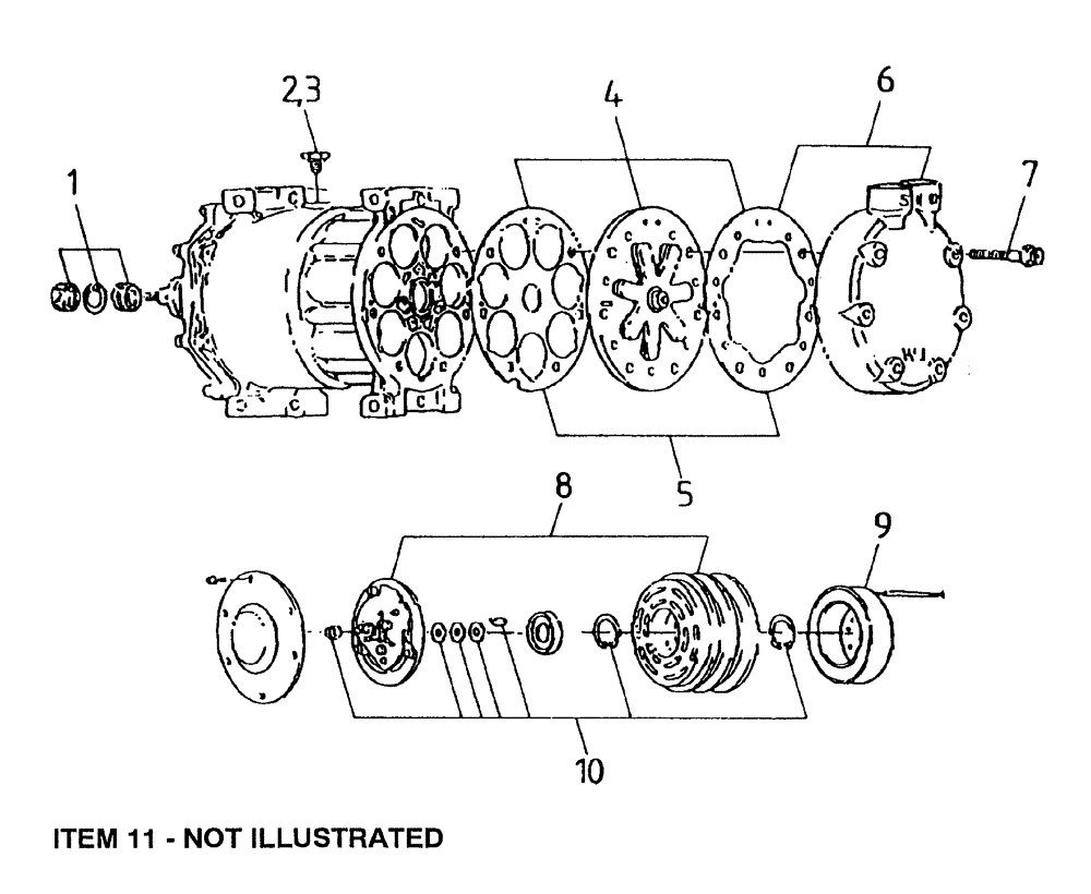 Схема запчастей Case IH 7700 - (A13[08]) - AIR CONDITIONER COMPRESSOR Mainframe & Functioning Components