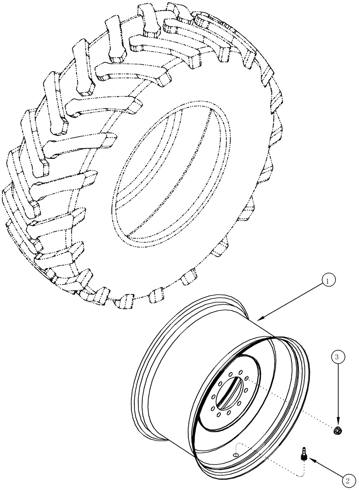 Схема запчастей Case IH CPX620 - (05-10) - WHEELS, REAR - BSN Y6T011701 (04) - STEERING