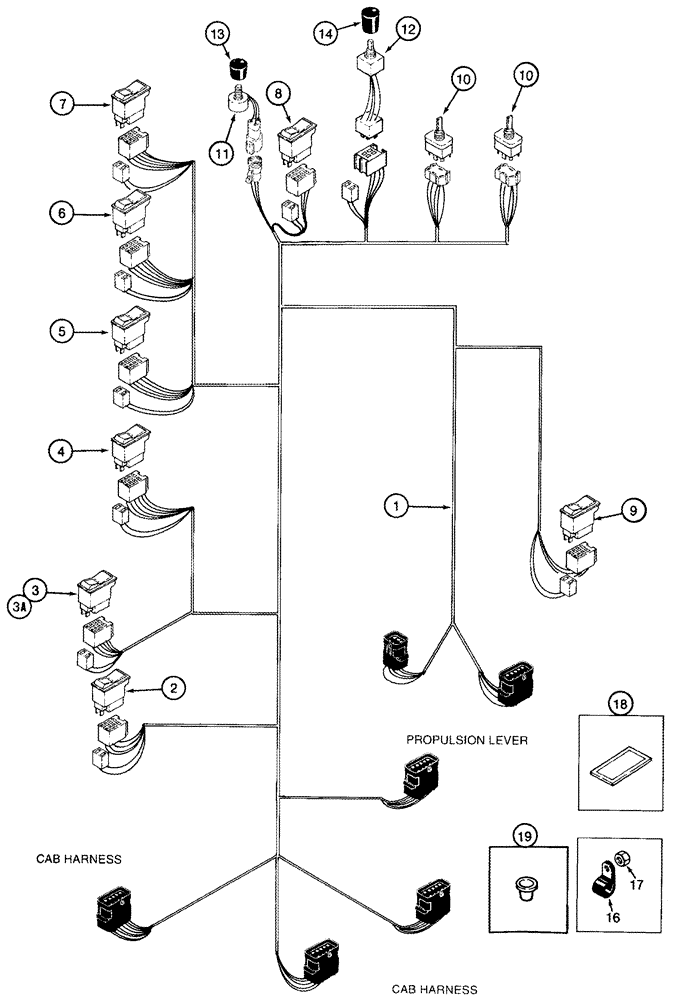 Схема запчастей Case IH 2555 - (04-04) - HARNESS, CONSOLE -JJC0157149 (06) - ELECTRICAL SYSTEMS