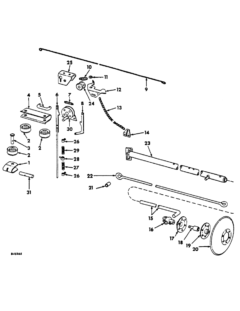 Схема запчастей Case IH 58-SERIES - (P-27) - MARKER UNIT, DISK TYPE, FOR 4 AND 6-ROW PLANTERS, 1966 TO 1967 