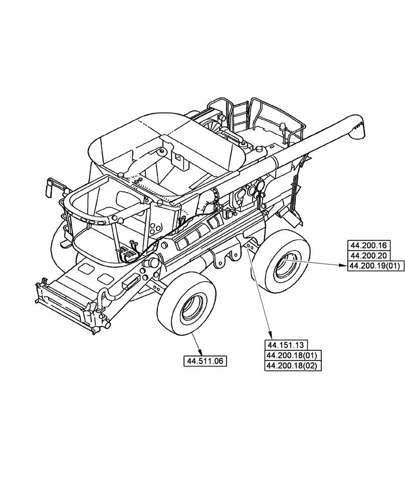 Схема запчастей Case IH 5130 - (44.000.00) - SECTION INDEX - AXLE AND WHEELS (44) - WHEELS