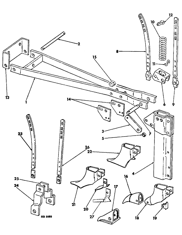 Схема запчастей Case IH 150 - (52) - SHEAR TRIP FURROW OPENER, ON MACHINES BUILT 1975 SEASON AND SINCE 