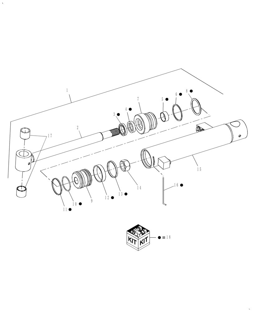 Схема запчастей Case IH BH114 - (002.01) - CYLINDER ASSEMBLY - SWING (35) - HYDRAULIC SYSTEMS