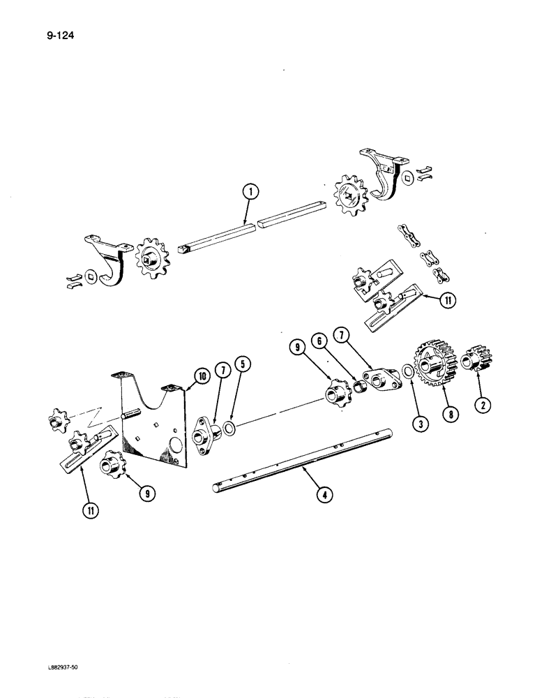 Схема запчастей Case IH 6200 - (9-124) - FERTILIZER DRIVE (09) - CHASSIS/ATTACHMENTS