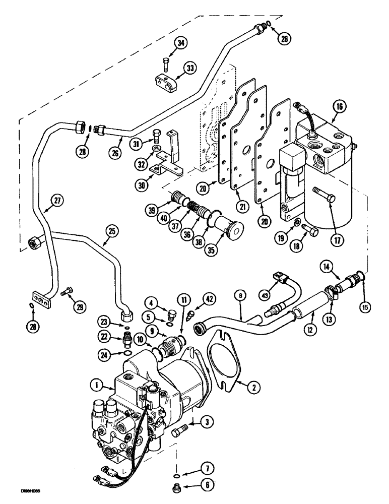 Схема запчастей Case IH 5150 - (8-012) - HYDRAULIC PUMP, OIL LINES AND FILTER (08) - HYDRAULICS