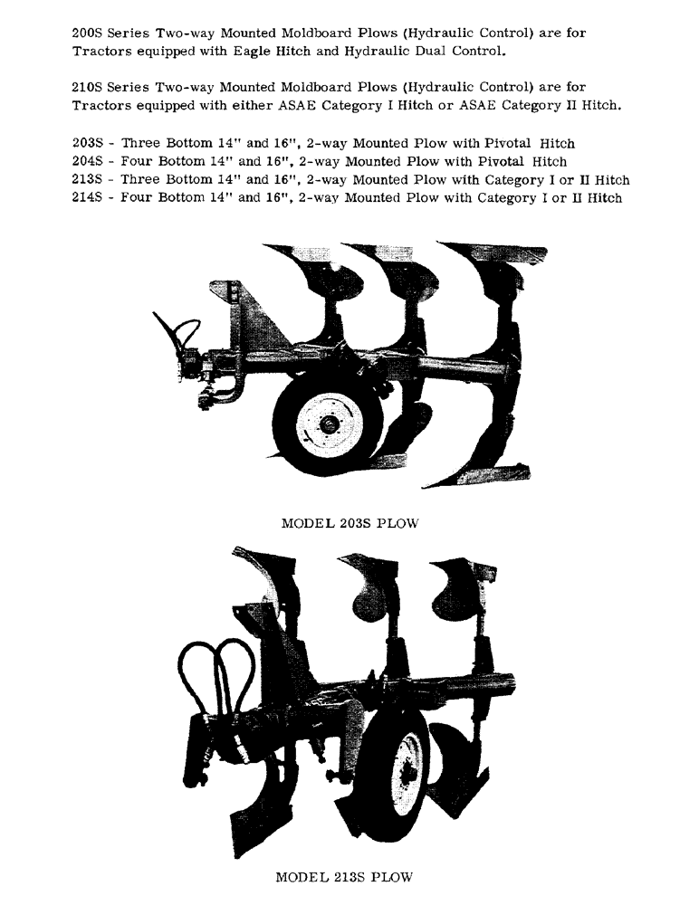 Схема запчастей Case IH 203S - (01) - MODEL 203S PLOW, MODEL 213S PLOW 