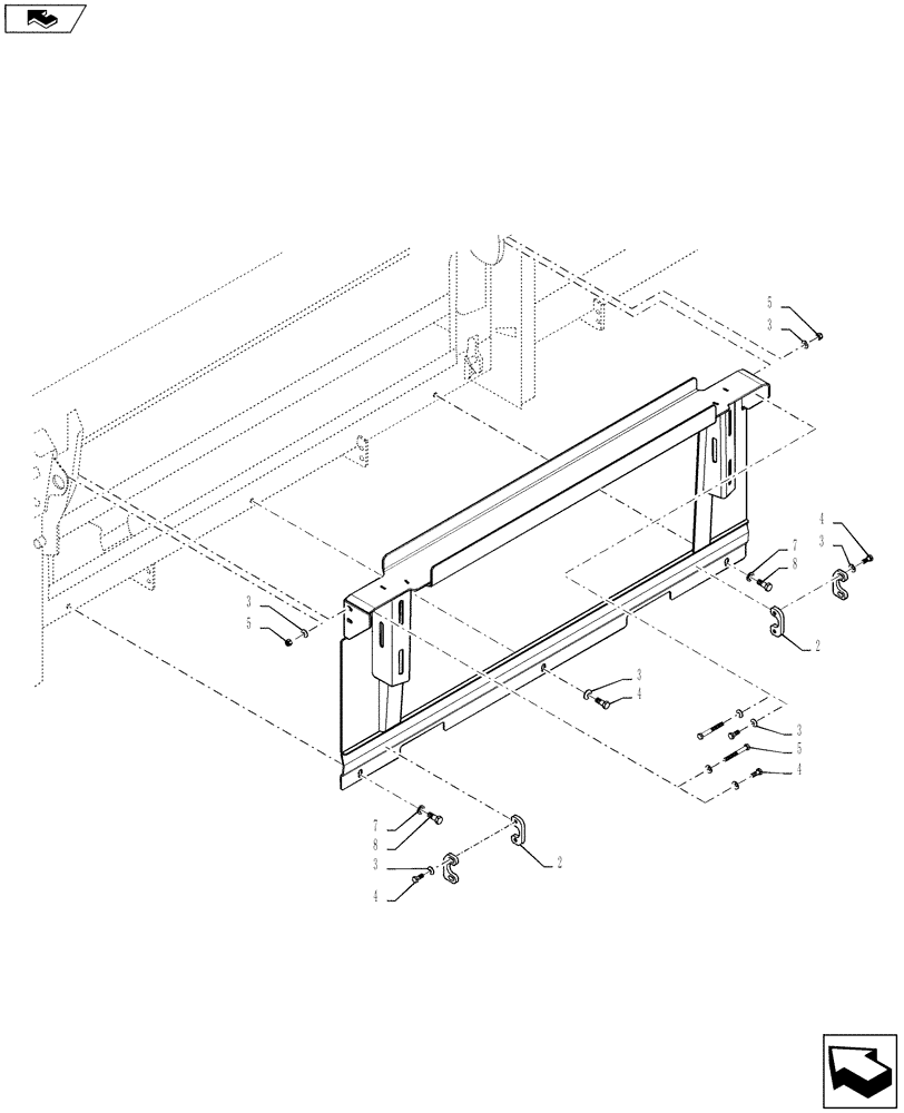 Схема запчастей Case IH 3016 - (88.058.05[02]) - FRAME, 3016 ADAPTER KIT, 12 FT HEADER (88) - ACCESSORIES