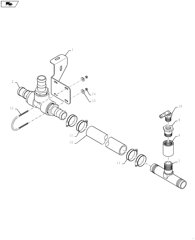 Схема запчастей Case IH 4420 - (11-040) - CHEMICAL INDUCTOR TEE GROUP Options