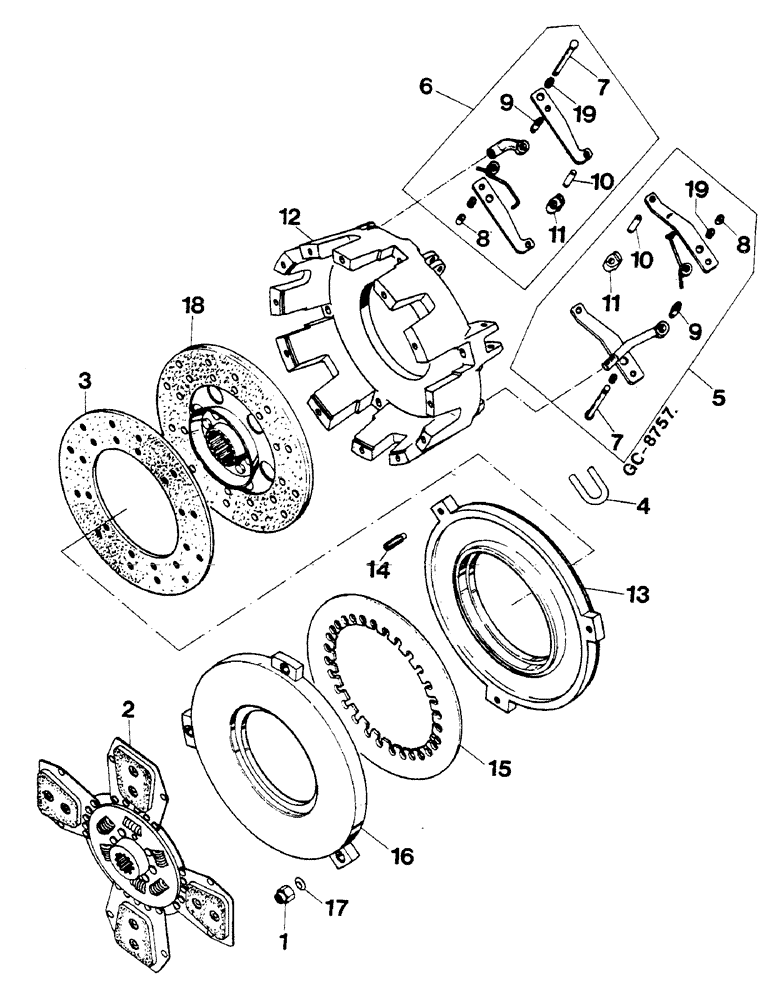 Схема запчастей Case IH 844S - (07-013) - DOUBLE CLUTCH, LUK (04) - Drive Train