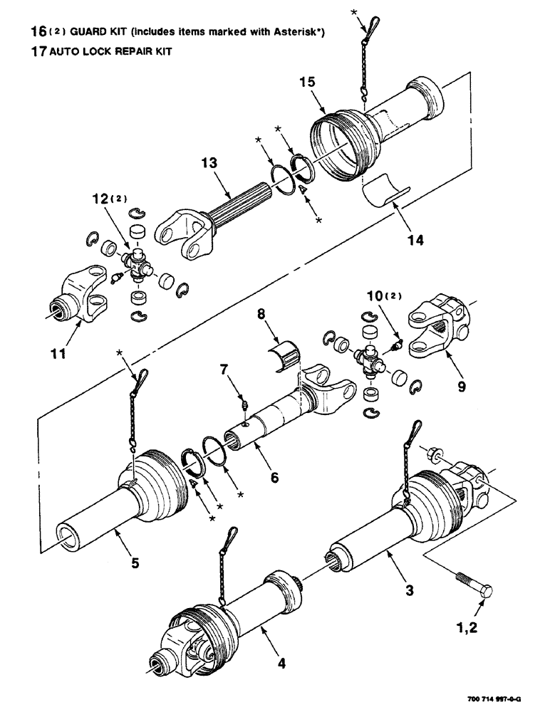 Схема запчастей Case IH 8585 - (2-08) - IMPLEMENT DRIVELINE ASSEMBLY, TYPE 2, 1-3/8" DIAMETER X 21 SPLINE Driveline