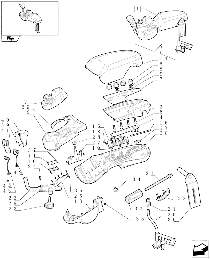 Схема запчастей Case IH PUMA 140 - (1.97.0/ P) - ARMREST - D6303 (10) - OPERATORS PLATFORM/CAB