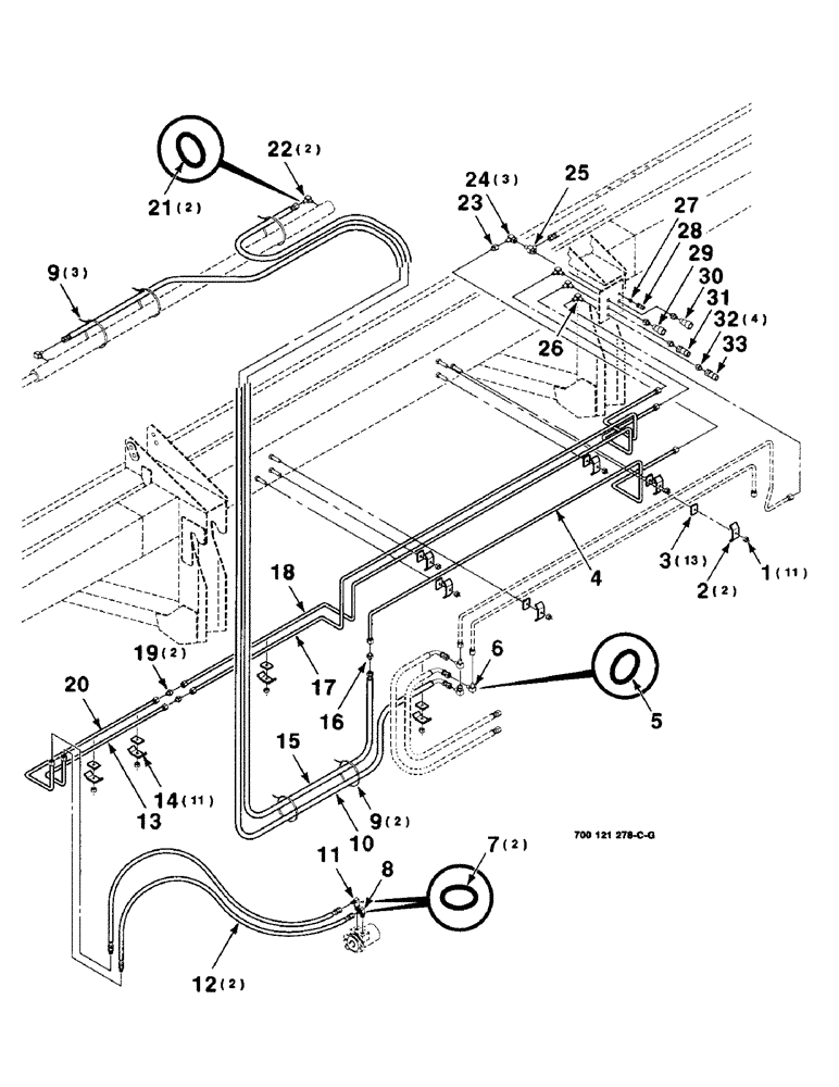 Схема запчастей Case IH 8820 - (8-14) - HYDRAULIC ASSEMBLY, DRAPER POSITION AND REEL DRIVE, 30 FOOT HEADER, SERIAL NO. CFH0118001 AND LATER (08) - HYDRAULICS