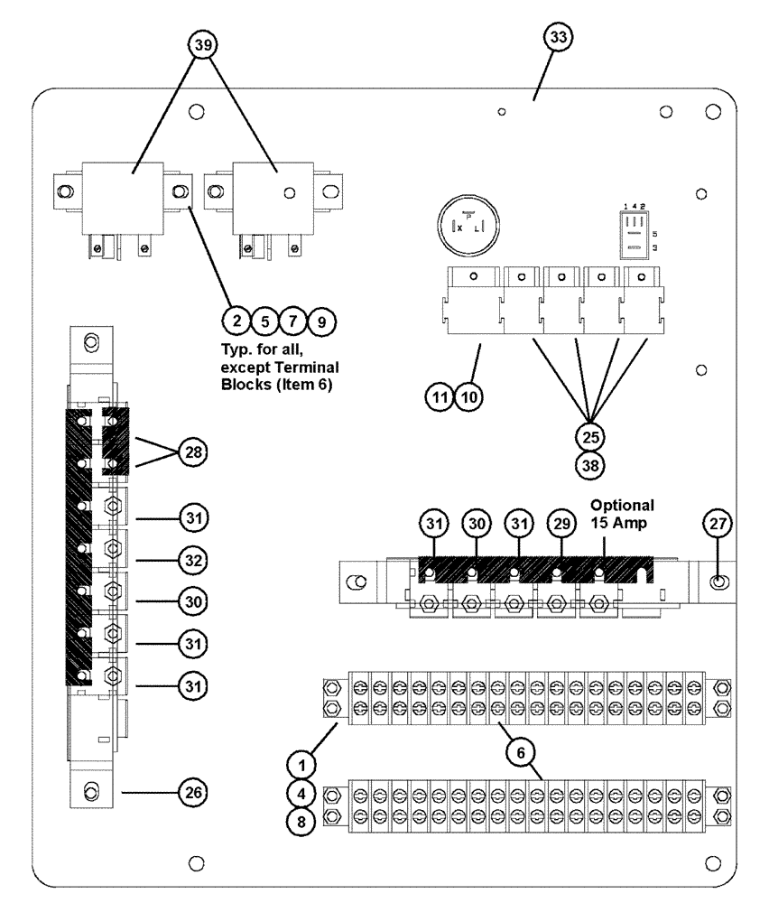 Схема запчастей Case IH FLX4375 - (08-003) - ELECTRICAL PANEL ASSEMBLY (06) - ELECTRICAL