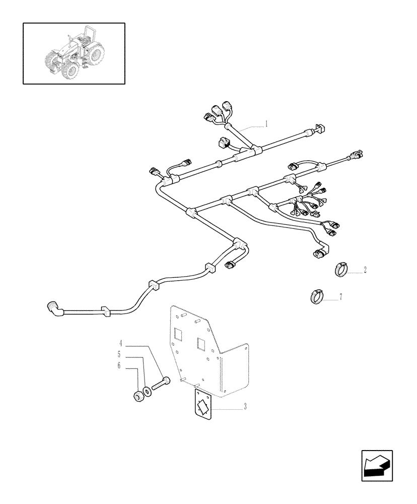 Схема запчастей Case IH MAXXUM 110 - (1.75.4[02]) - CABLE EXTENSION FOR TRANSMISSION 12X12 (06) - ELECTRICAL SYSTEMS