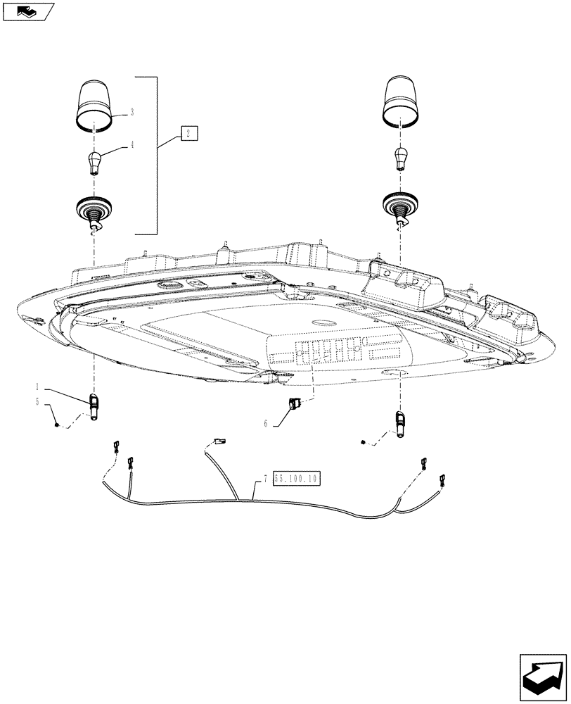 Схема запчастей Case IH 4430 - (55.408.02) - DUAL BEACON LIGHT (55) - ELECTRICAL SYSTEMS