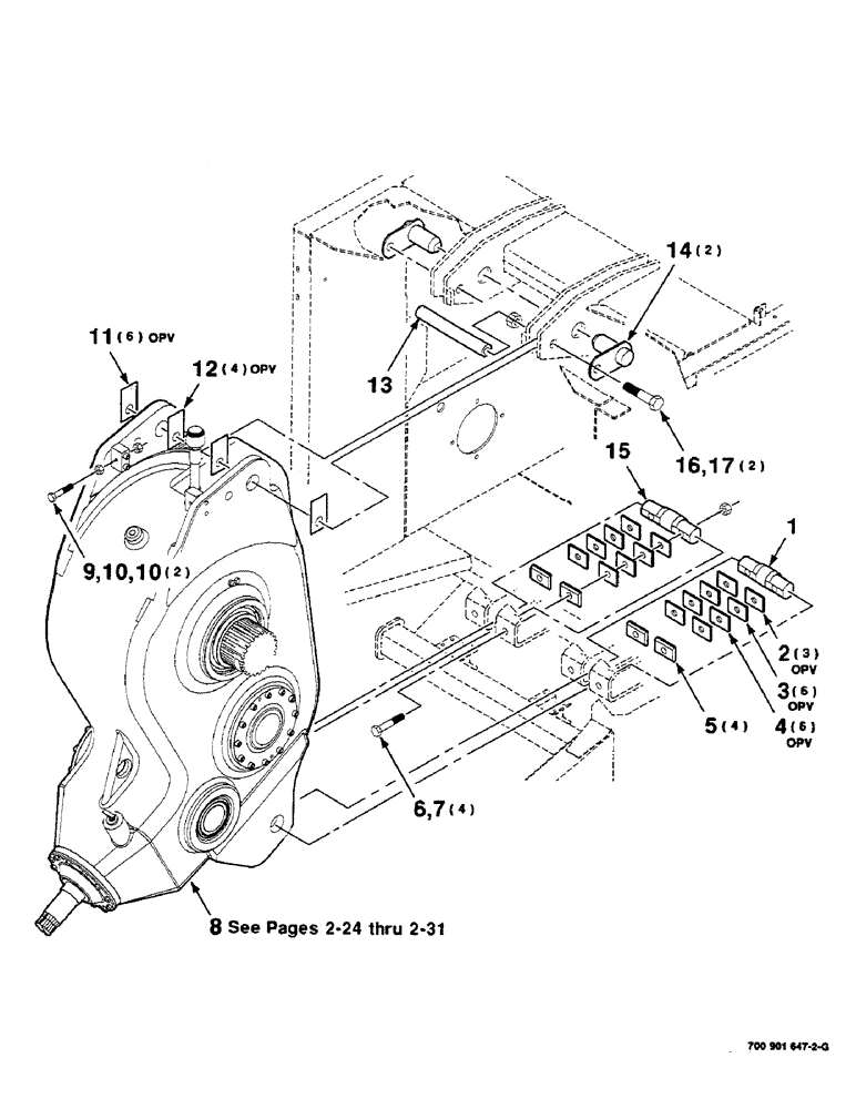 Схема запчастей Case IH 8590 - (02-18) - GEARBOX MOUNTING ASSEMBLY Driveline