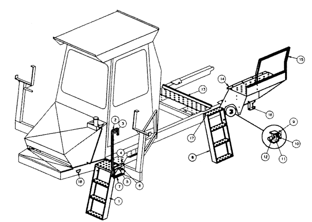 Схема запчастей Case IH PATRIOT XL - (04-004) - LADDER ASSEMBLY Suspension & Frame