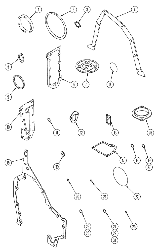 Схема запчастей Case IH FLX4010 - (02-060) - GASKET KIT - CYLINDER BLOCK, FLX4510 (01) - ENGINE