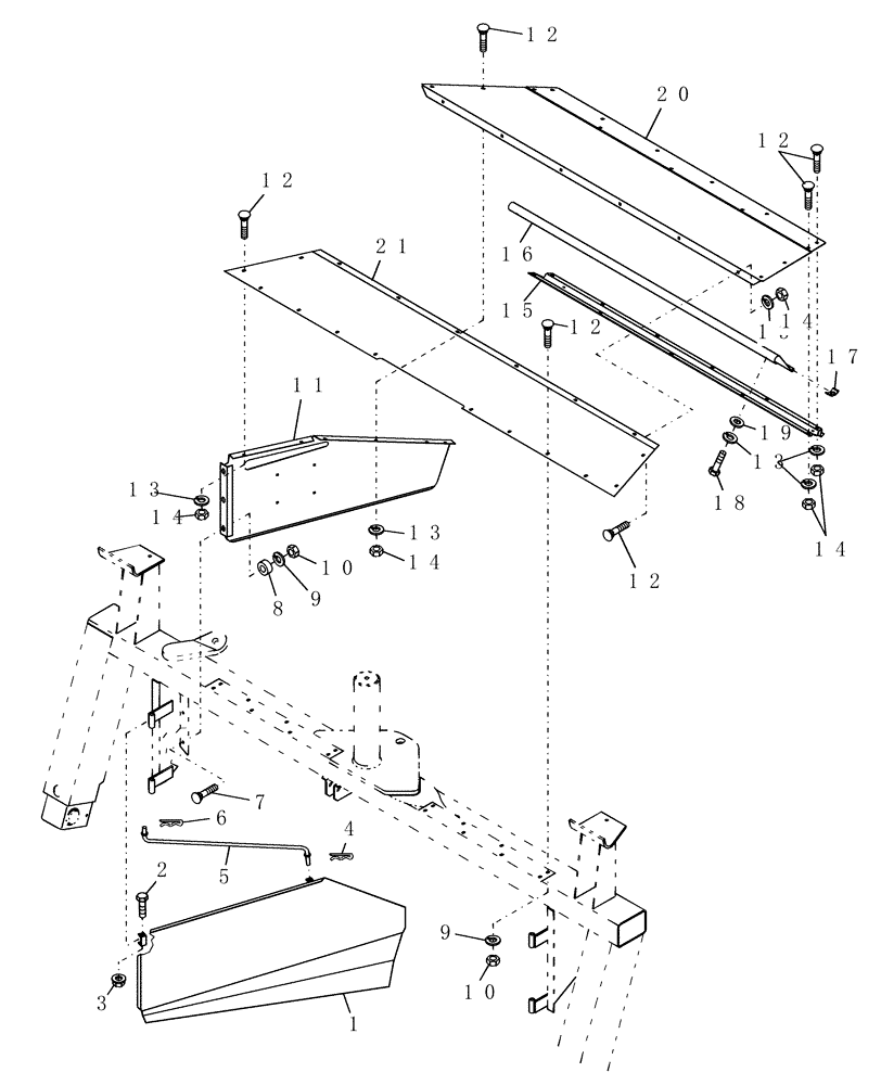 Схема запчастей Case IH HDX141 - (004[A]) - WINDROW SHIELDS (58) - ATTACHMENTS/HEADERS