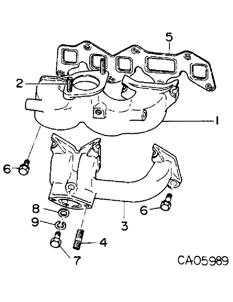 Схема запчастей Case IH 4140 - (12-26) - INTAKE AND EXHAUST MANIFOLD, ISUZU ENGINE (04) - Drive Train