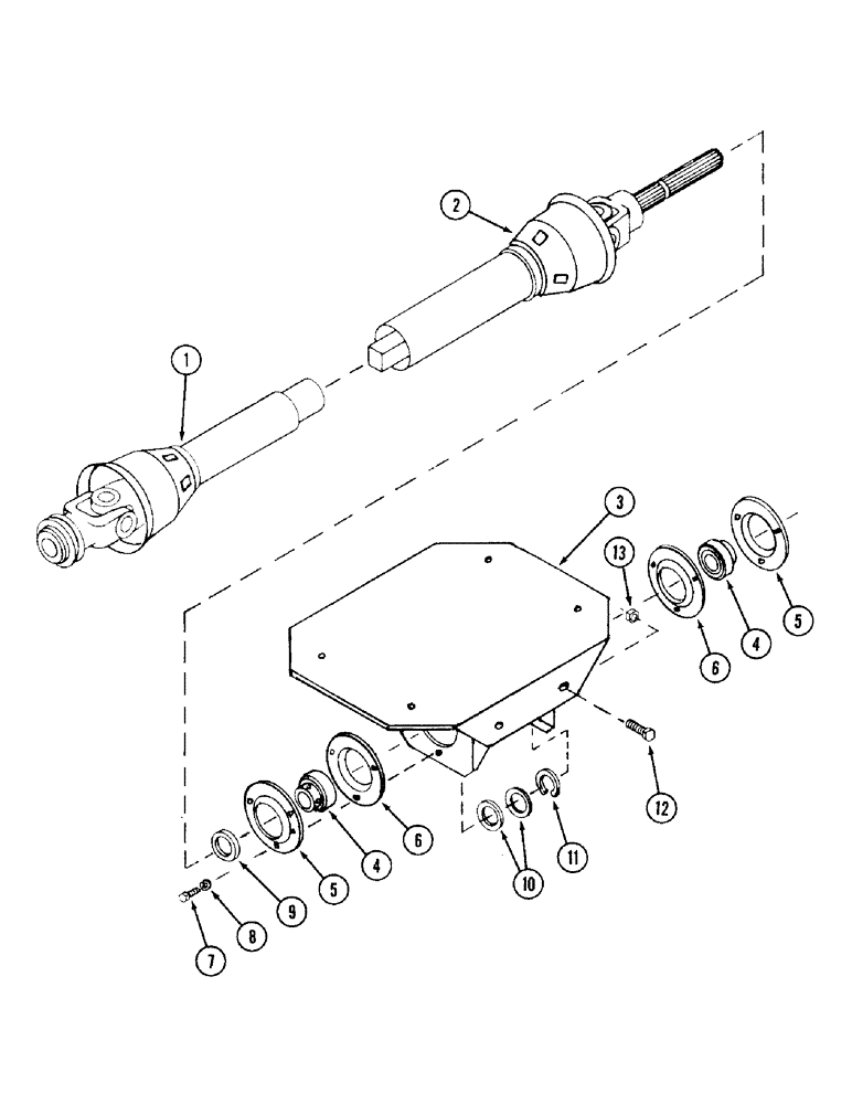 Схема запчастей Case IH 56FTS - (36) - FRONT DRIVE SHAFT 