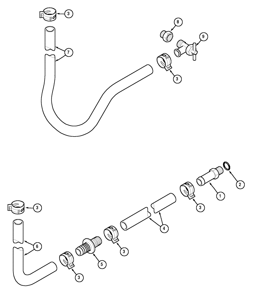 Схема запчастей Case IH MX170 - (02-07) - HEATER HOSES (10) - ENGINE