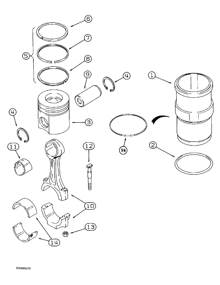 Схема запчастей Case IH 9330 - (2-082) - PISTON & SLEEVE, 6TA-830 ENGINE, 9330 TRACTOR ONLY, PRIOR TO S/N JEE0036501 / CONNECTING ROD (02) - ENGINE