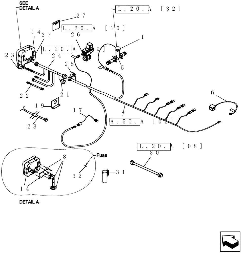 Схема запчастей Case IH SRX160 - (L.20.A[29]) - ELECTRICAL - SENSOR, SP655 ELECTRICAL DIGITAL PRESSURE L - Field Processing