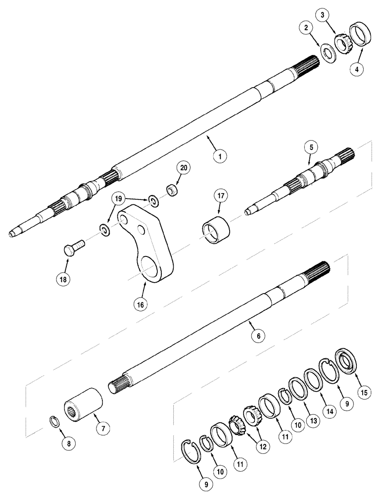 Схема запчастей Case IH MX170 - (06-37) - CLUTCH SHAFT (21) - TRANSMISSION