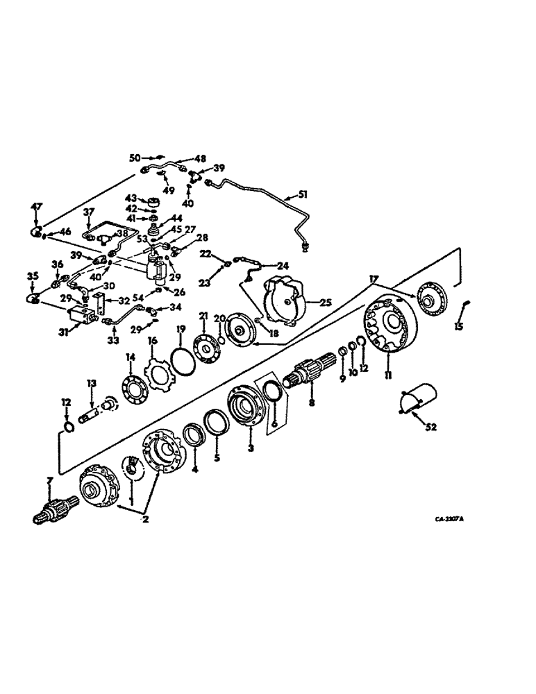 Схема запчастей Case IH HYDRO 100 - (07-44) - DRIVE TRAIN, DIFFERENTIAL LOCK, 966 AND 1066 HYDROSTATIC DRIVE AND HYDRO 100 TRACTORS (04) - Drive Train