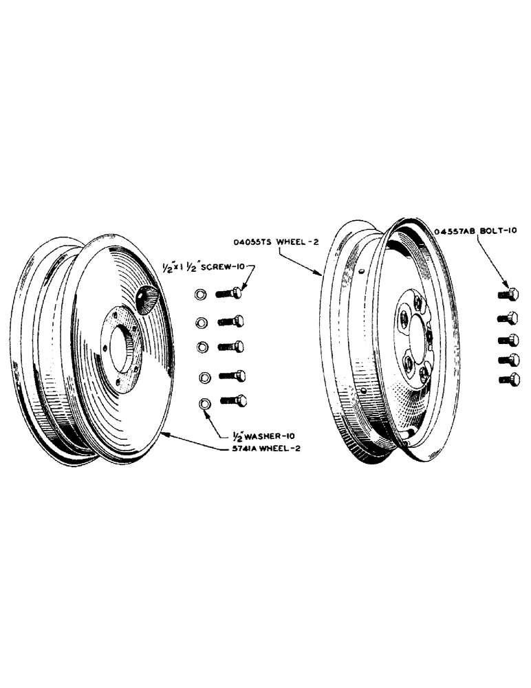 Схема запчастей Case IH SO-SERIES - (106) - FRONT WHEELS FOR PNEUMATIC FARM TIRES FOR S AND SO TRACTORS (06) - POWER TRAIN