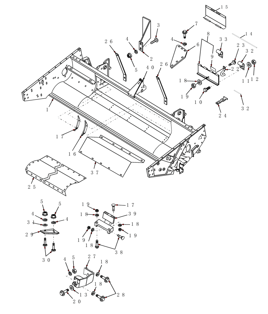 Схема запчастей Case IH HDX121 - (002[1]) - HEADER FRAME, LEFT SIDE (58) - ATTACHMENTS/HEADERS