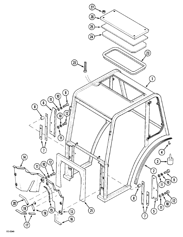 Схема запчастей Case IH 2130 - (9-020) - CAB FRAME (09) - CHASSIS/ATTACHMENTS