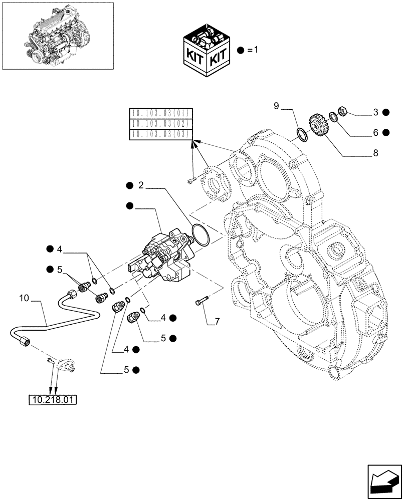 Схема запчастей Case IH 7010 - (10.242.01) - INJECTION PUMP - 7010 (10) - ENGINE