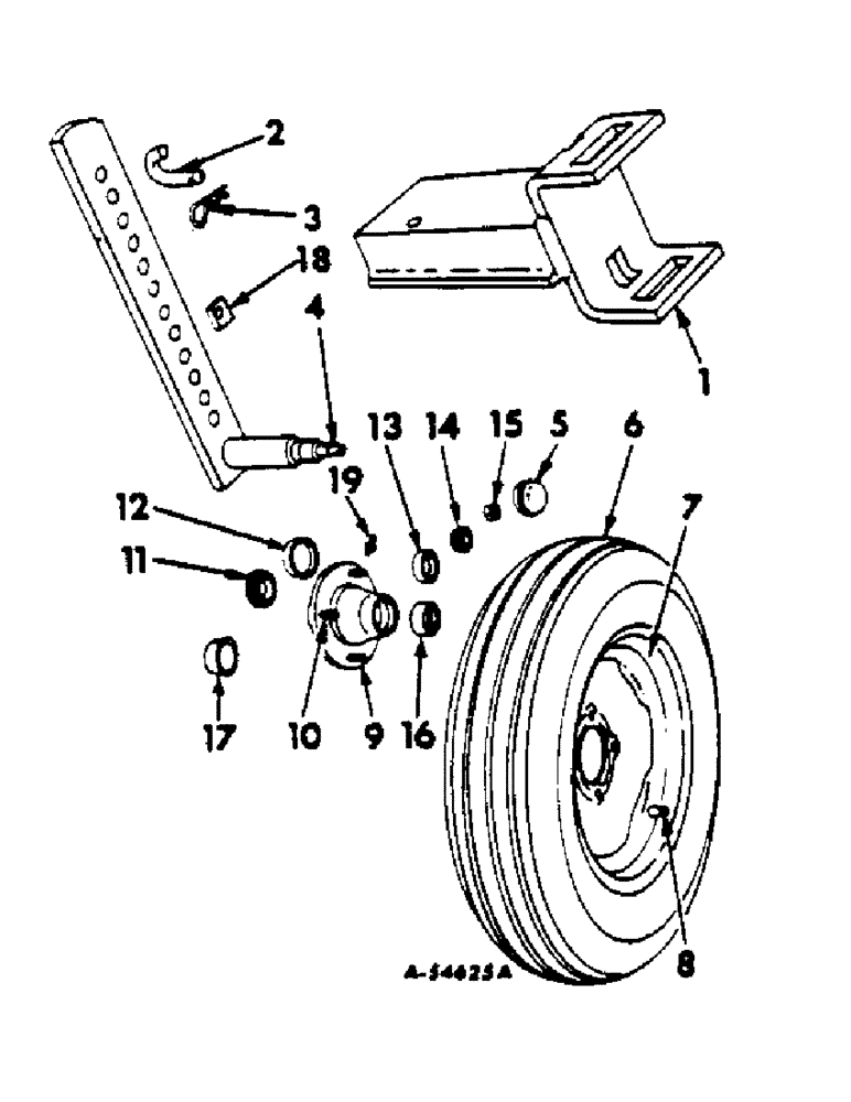 Схема запчастей Case IH 535 - (AH-09) - GAUGE WHEEL AND BRACKET 