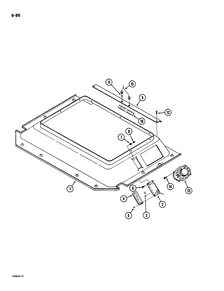 Схема запчастей Case IH 9180 - (9-086) - HEADLINER CAB (09) - CHASSIS/ATTACHMENTS