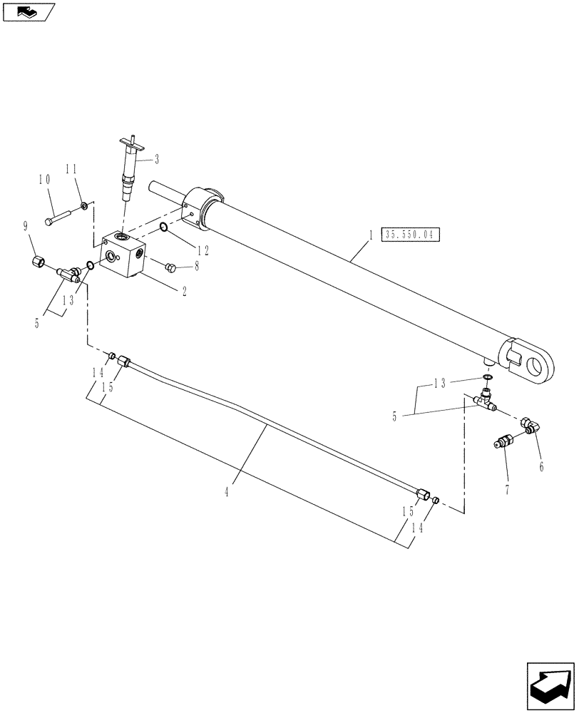 Схема запчастей Case IH RB455A - (35.550.03) - HYDRAULIC BALE TENSION (35) - HYDRAULIC SYSTEMS