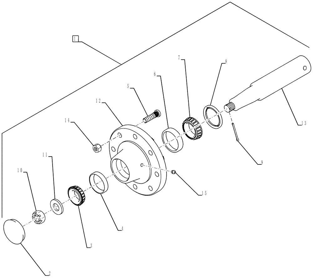 Схема запчастей Case IH 200 - (44.100.12) - 50-8 HUB AND SPINDLE ASSEMBLY (44) - WHEELS