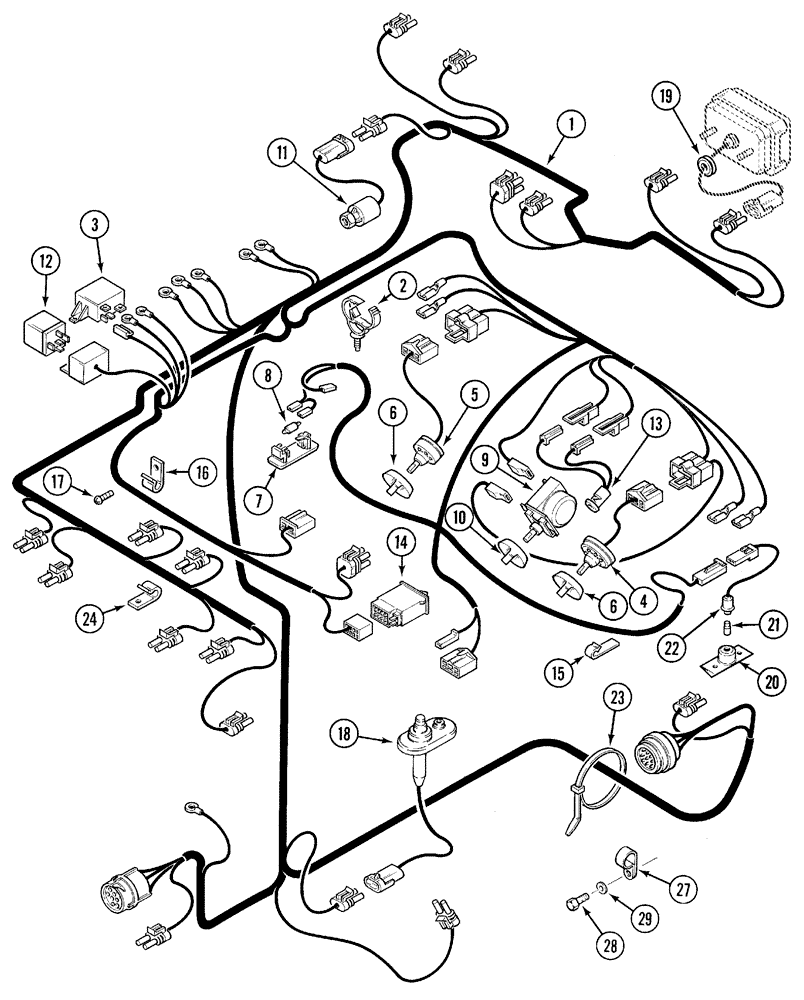 Схема запчастей Case IH 5250 - (4-012) - ELECTRICAL HARNESS, CAB AND CONNECTIONS (04) - ELECTRICAL SYSTEMS